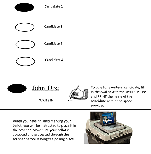 Voting Instructions, Fill-in completely the bubble for your selected Candidate